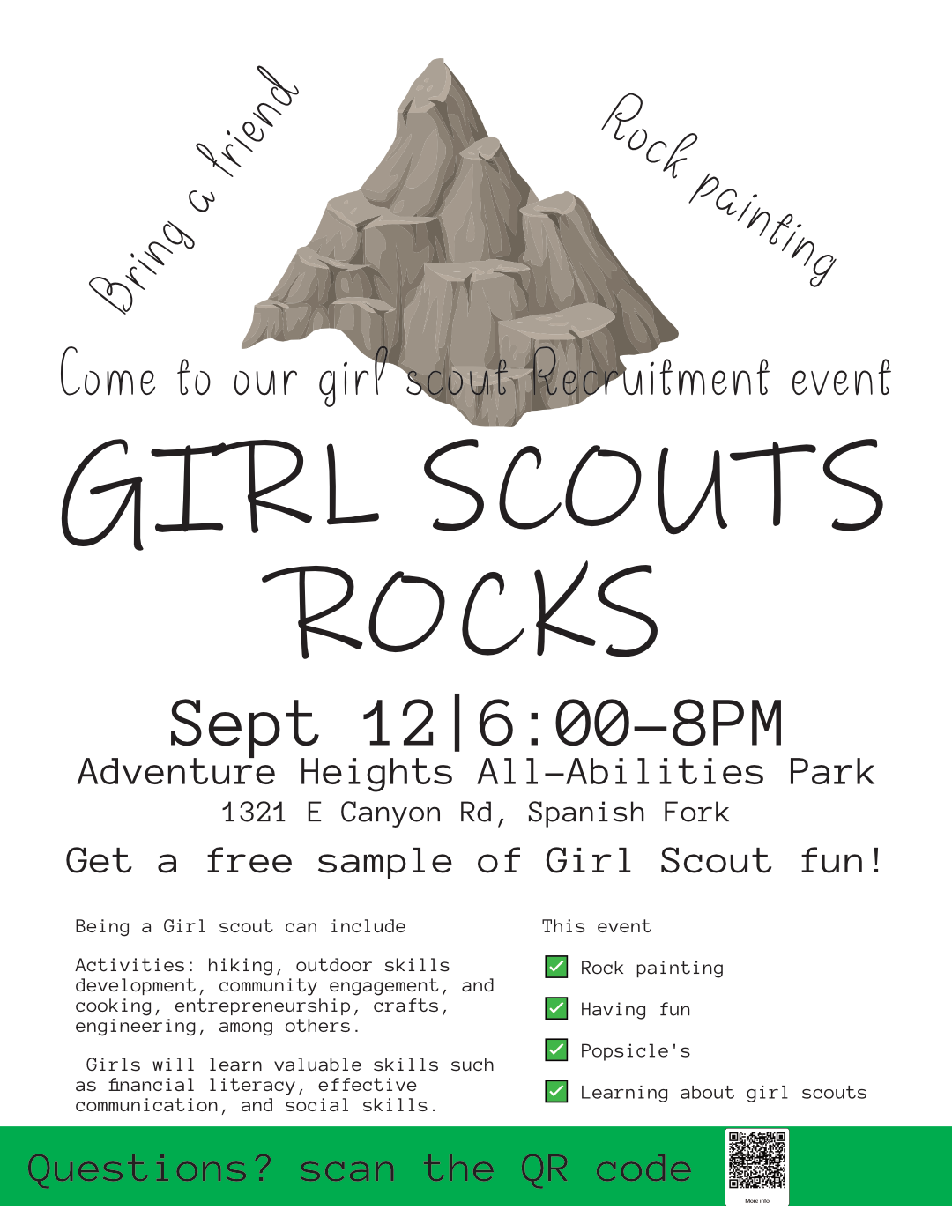 Girl scouts rocks event